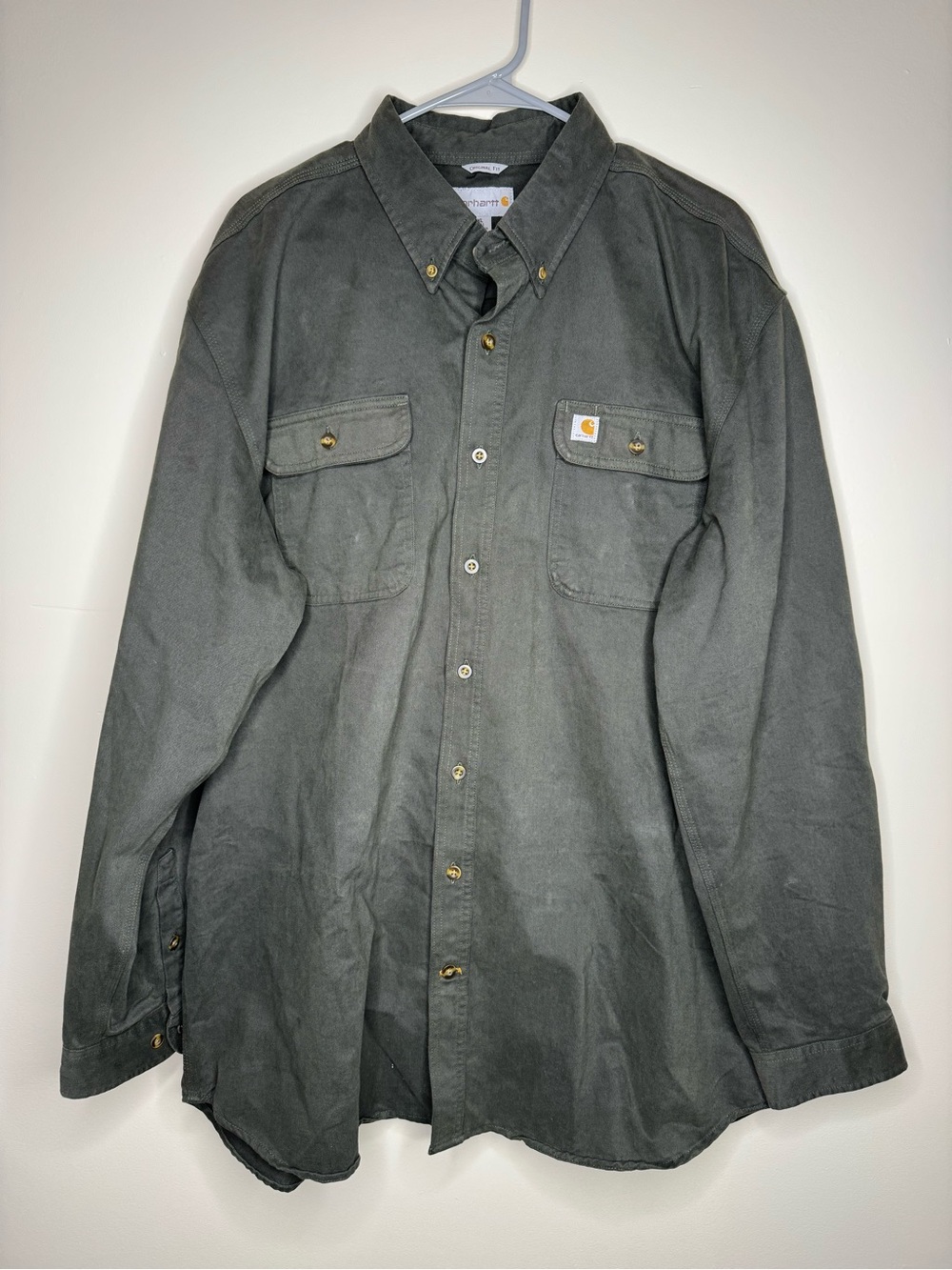 Carhartt Men's Gray Button-Front Work Shirt Jacket